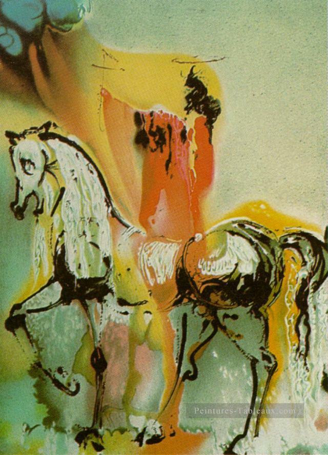 Le chevalier chrétien les chevaux de Dali Salvador Dali Peintures à l'huile
